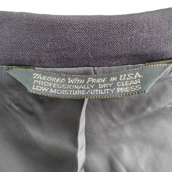 Lands End Navy Blue Wool 2 Gold Button Single Vent Sport Coat Blazer Mens 43 R - Picture 5 of 11